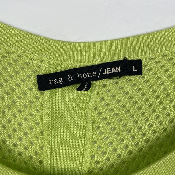 Rag And Bone Size Large Lime Green Katya Mesh Tunic Top Coverup - Picture 3 of 5